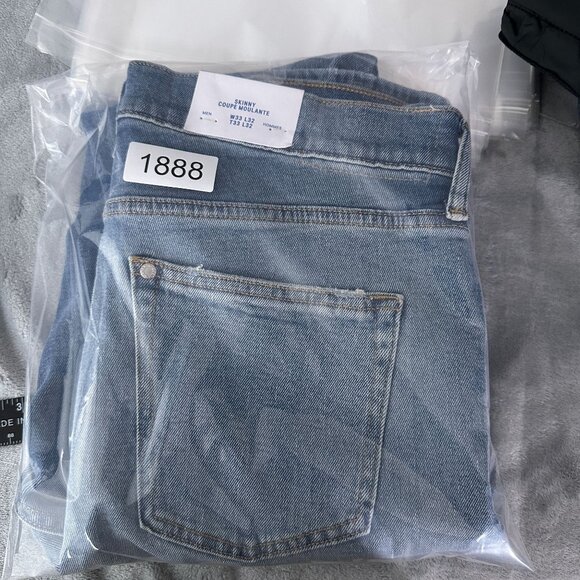 H&M Skinny Jeans Mens Size W33X32L Mid Rise Stone Wash Denim Stretch Blue - Picture 13 of 13